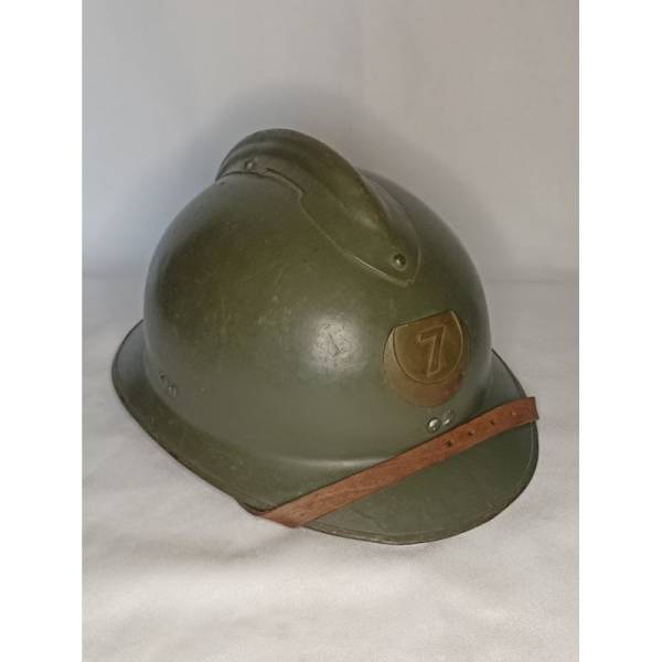 Casque Adrian modèle 26 du 7ème R.T.A. Libération guerre Indochine authentique