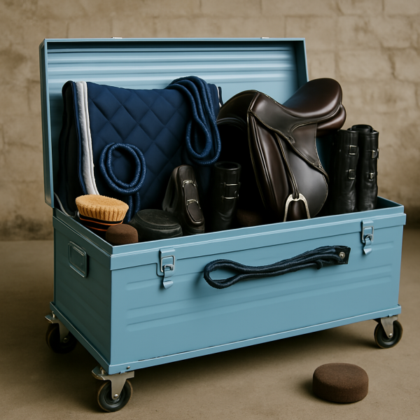 Cantine métallique pour écurie professionnelle à Lille : rangement solide, sécurisé et esthétique pour matériel d’équitation et harnachement