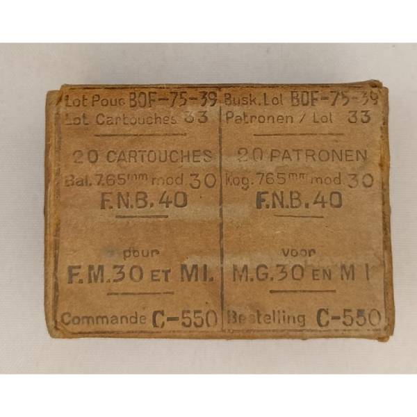 Boîte munitions 7,65mm FM 30 et M1