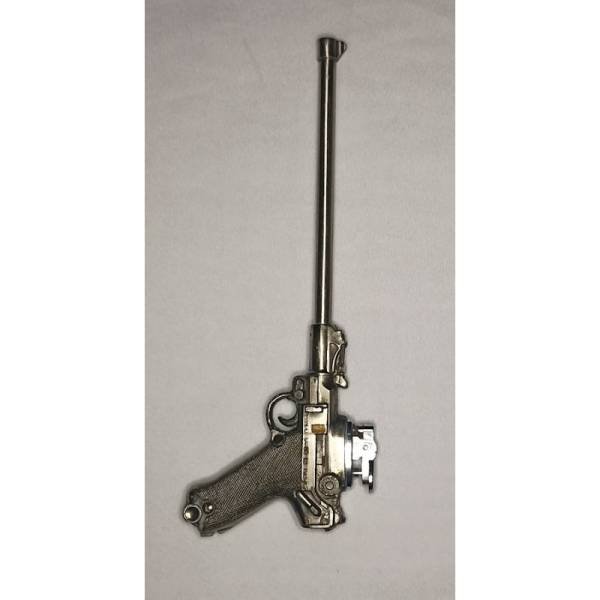 Briquet de Collection en Métal Représentant le Pistolet Luger P08 Artillerie à Canon Long : Un Objet Rare pour les Collectionneurs d'Armes et de Militaria de la Seconde Guerre Mondiale