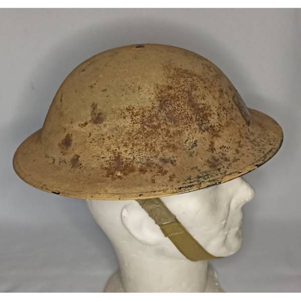 Casque Anglais MkII original utilisé par l’Artillerie Anti Aircraft pendant la Seconde Guerre mondiale WW2, pièce rare et authentique