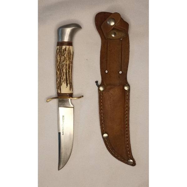 Couteau Chasse SABATIER corne vintage 40/50 Scout CJF