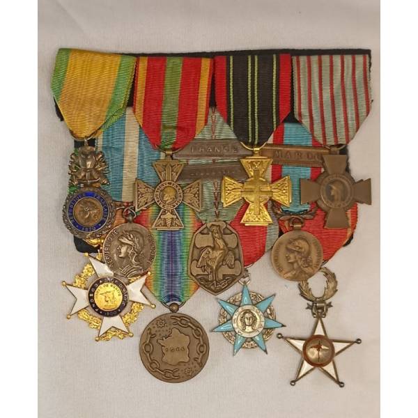 Pancarte médailles officier troupes de libération 44/45, campagne du Maroc.