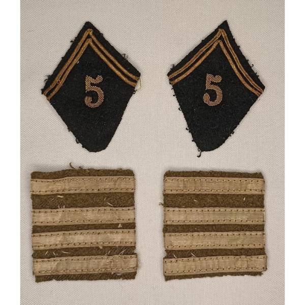 pattes de col originales de commandant du 5ème Régiment de Chasseur d'Afrique
